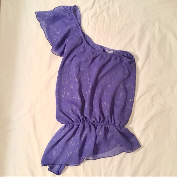 Purple One Shoulder Blouse - Picture 1 of 3